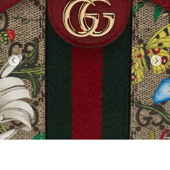 Authentic Gucci Red GG supreme Canvas and Leather Mini Floral Ophidia Backpack - Picture 6 of 12